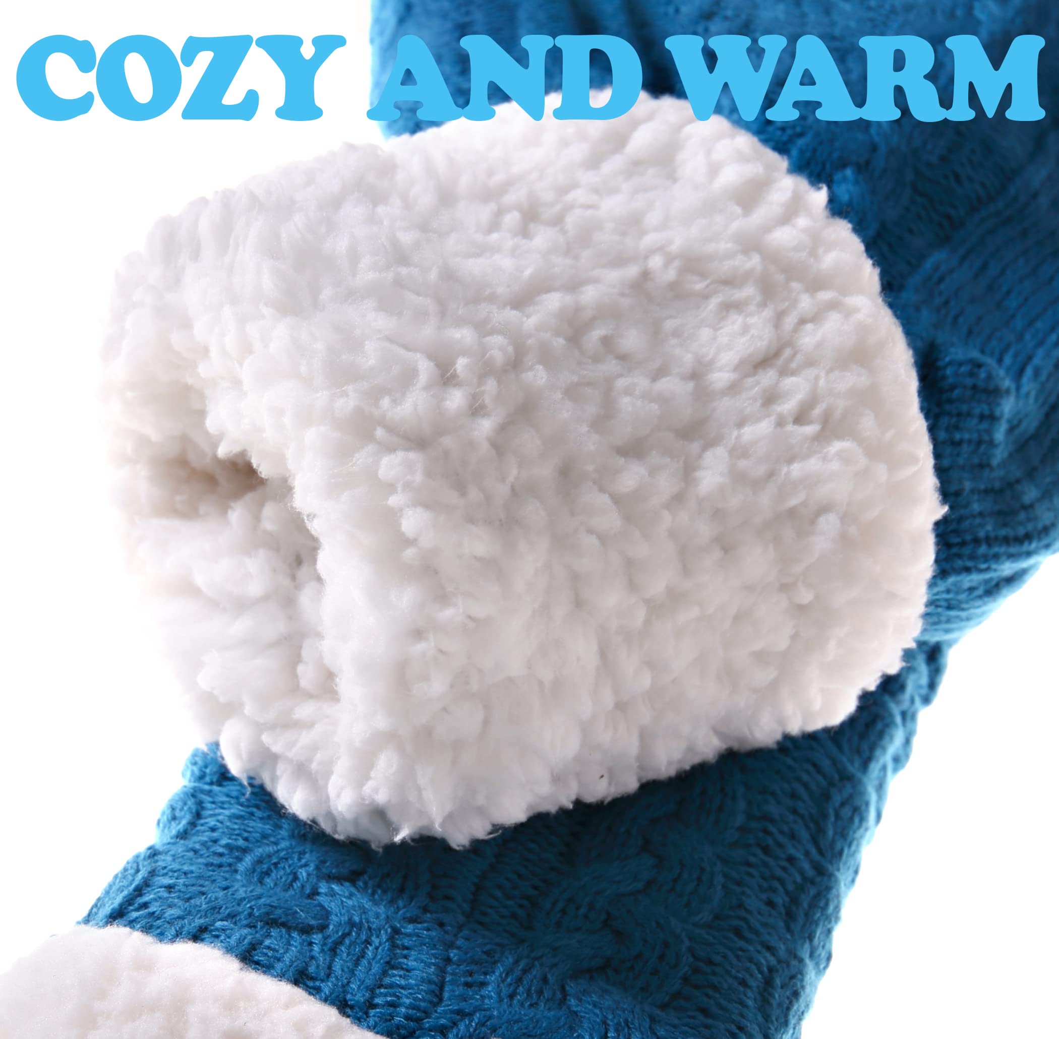 SDBING Women's Winter Super Soft Warm Cozy Fleece Lined Fuzzy Slipper Socks with Grippers