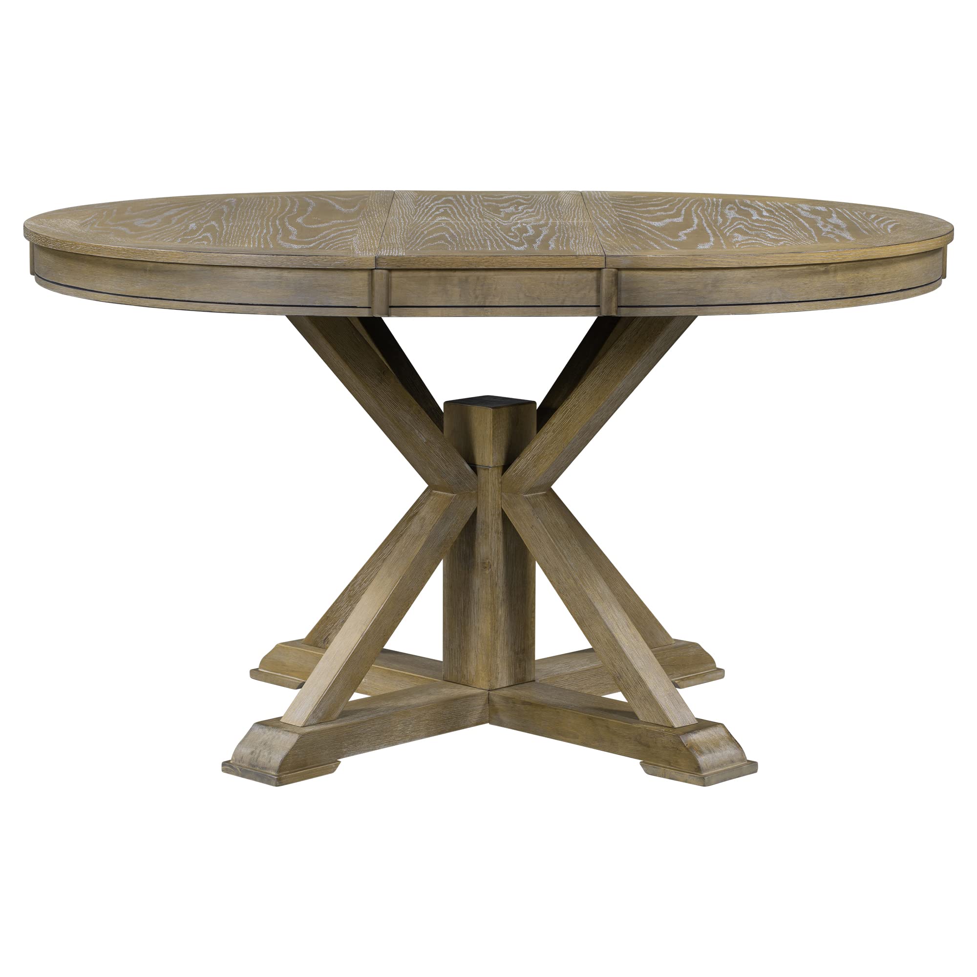 LUMISOL Round Dining Table for 4-6 People, 41"-57" Extendable Kitchen Table with 16" Removable Leaf for Small Places, Kitchen, Dining Room, Espresso