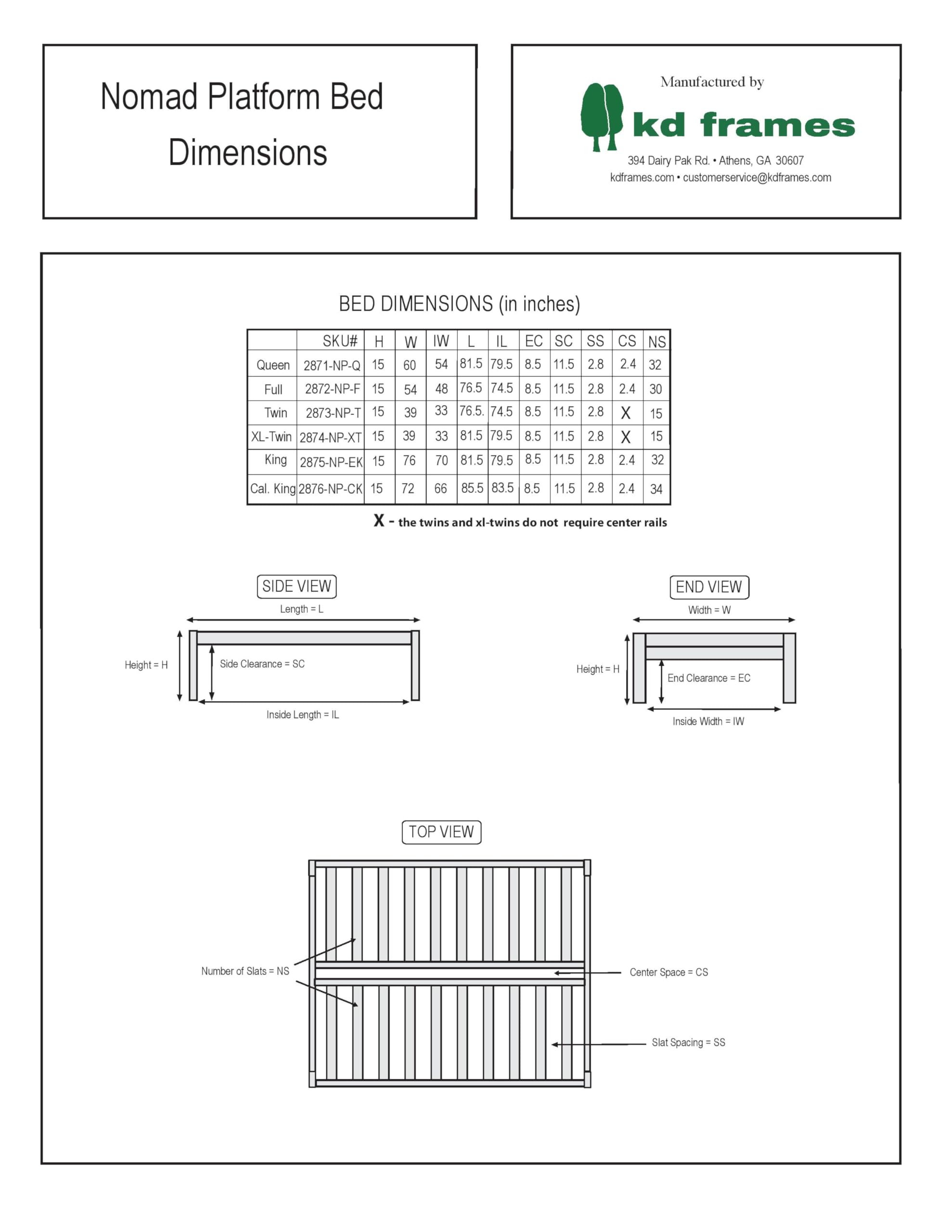 KD Frames Nomad Platform Bed - Twin Bed Frame - Unfinished Wood Bed Frame - Minimalist Swedish Design - Natural Wood Bed - Easy Assembly, No Box Spring Needed - Solid Wood Twin Platform Bed