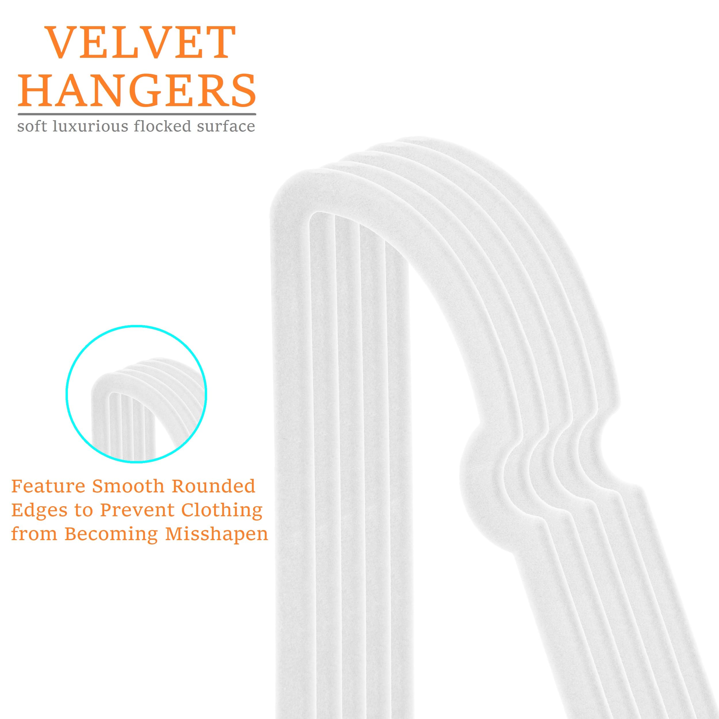 Velvet Hangers 20 Pack,16 Inch Non Slip Adult Heart Hanger (Black) | 360° Swivel Hooks, Cascade Design, Space Saving