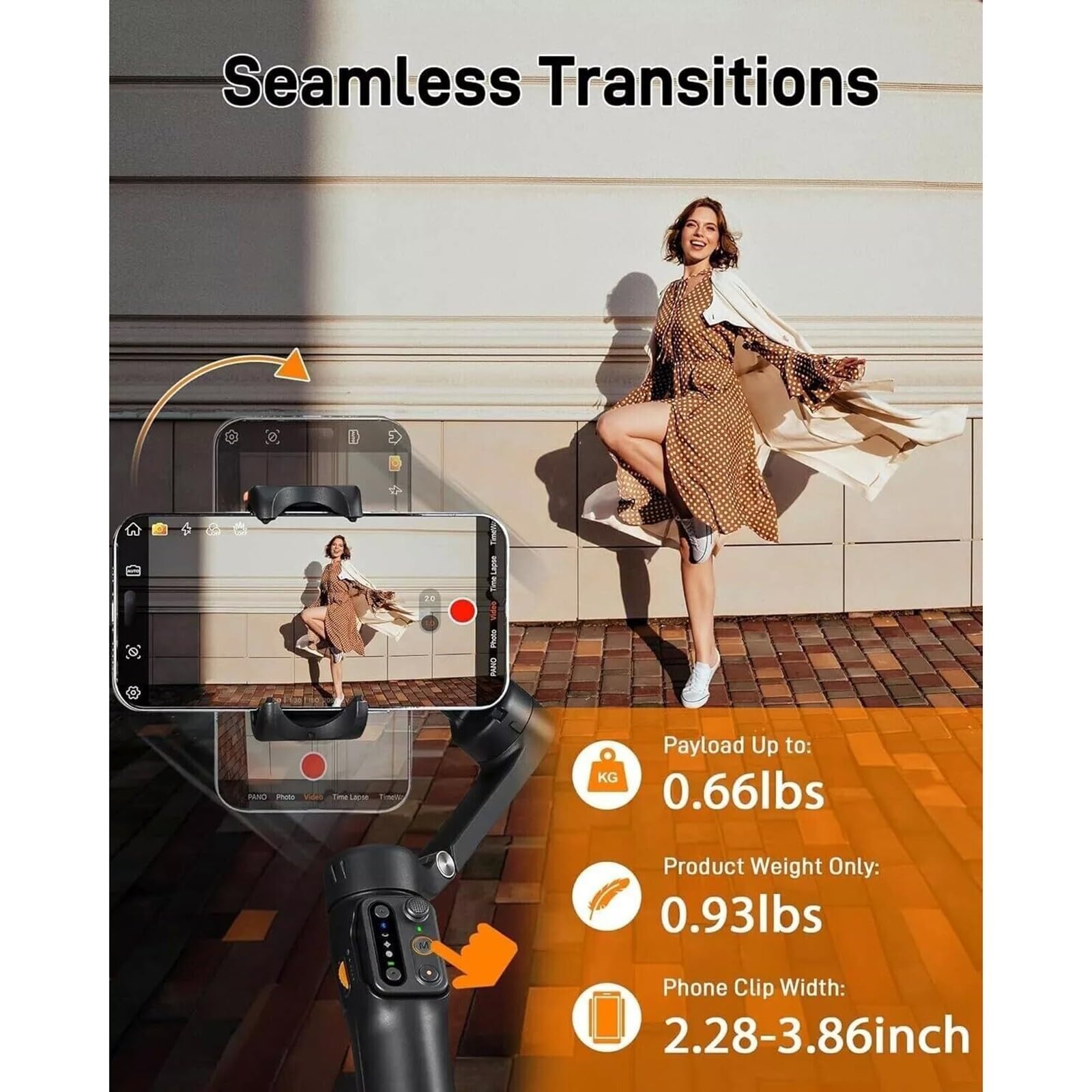 Hohem iSteady M7 Gimbal Stabilizer for iPhone,3-Axis Gimbal for Smartphone w/AI Tracking,Detachable Remote,Extendable Pole,Magnetic Light,Phone Stabilizer for Video Recording - Hohem M6 Kit Upgrade