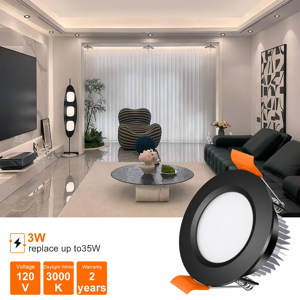 inShareplus 2 Inch LED Recessed Lighting, Downlight Dimmable 3W (35W Equivalent), 5000K Daylight White, CRI80, Recessed Light Fixtures with LED Driver (1 Pack)