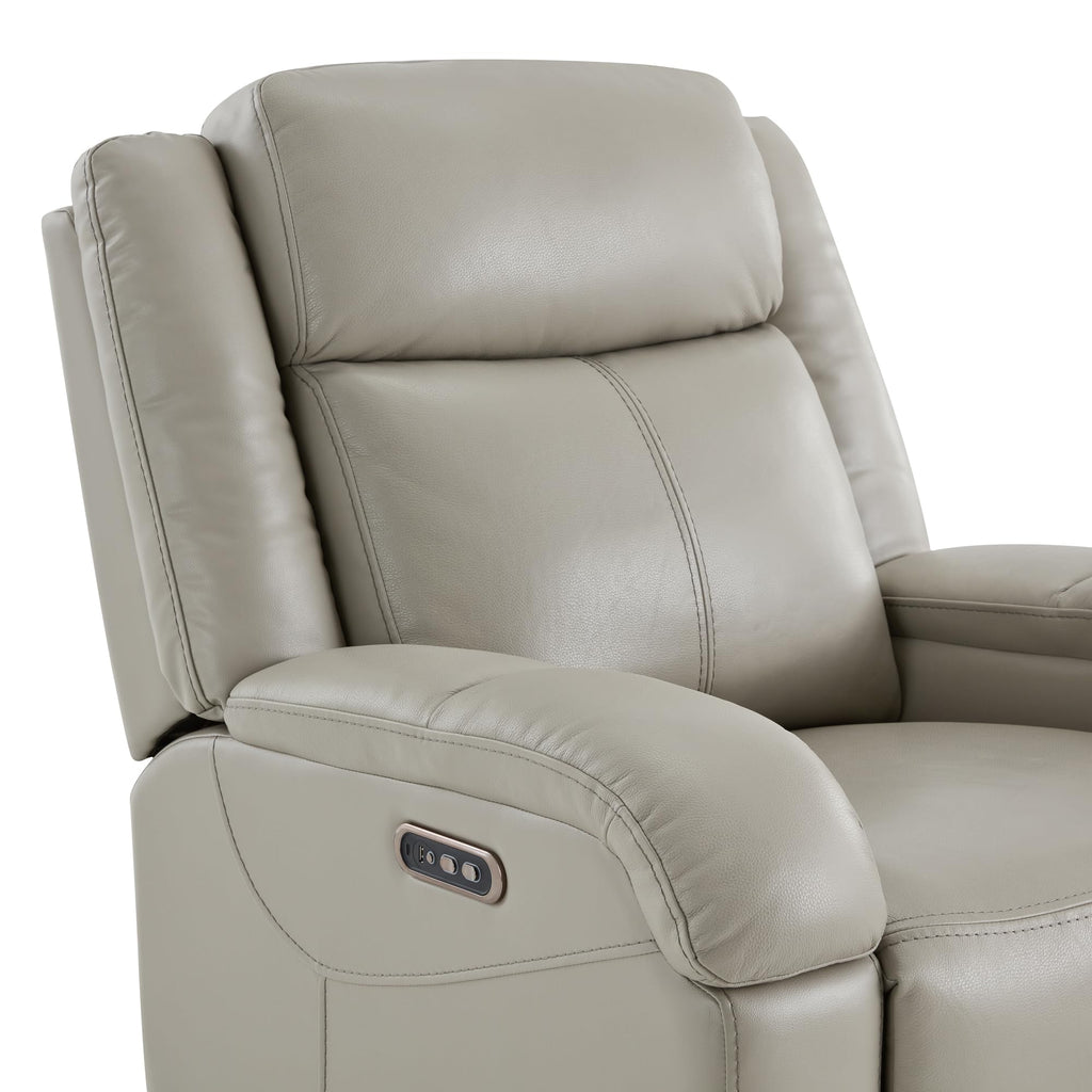 Watson & Whitely Genuine Leather Power Recliner Chairs for Adults, Wall Hugger RV Recliner with Power Headrest & Charging Ports, Electric Recliner Sofa Chair for Living Room, Black