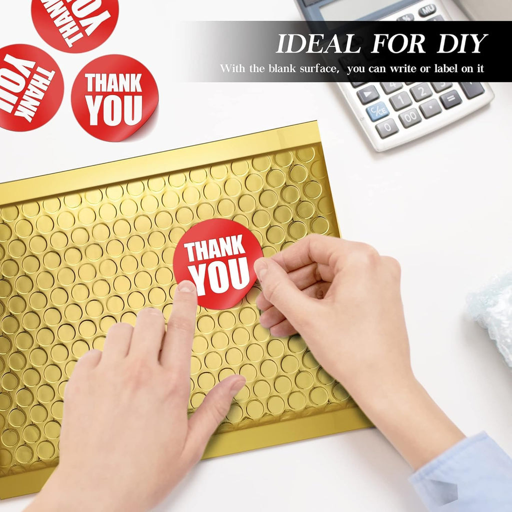 Fuxury Gold Bubble Mailers 4x8" 50 Pack, Usable Size 4X7" Strong Adhesion Metallic Bubble Envelopes,Waterproof Padded Envelopes Small Padded Mailer, Cute Packing for Jewelry, Makeup Supplie,Bulk #000