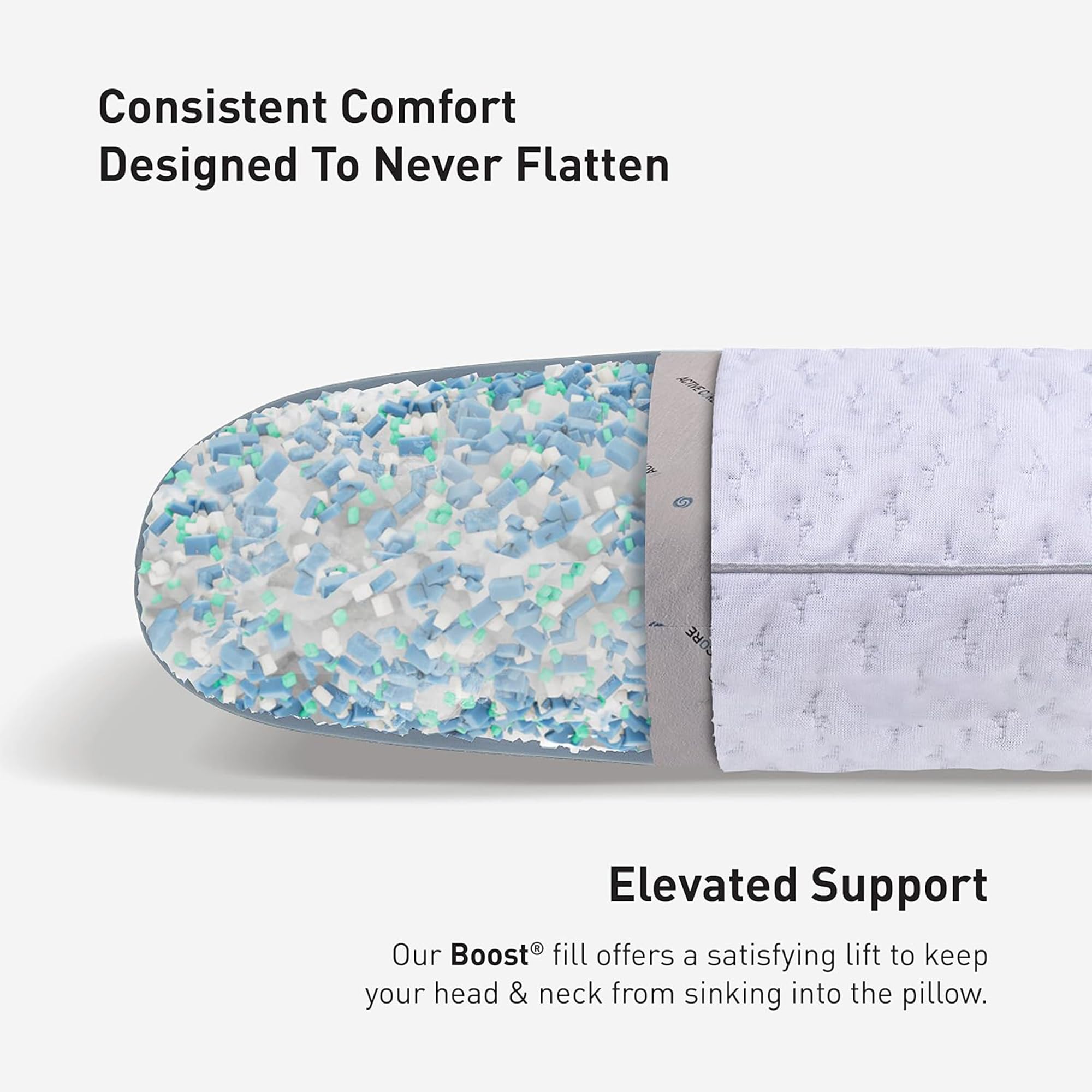 Bedgear Balance 1.0 Performance Pillow, Medium Support Bed Pillow for All Sleep Positions | Boost Blend Fill with Responsive Comfort & Air-X Mesh Ventilation | Washable Hypoallergenic Pillow