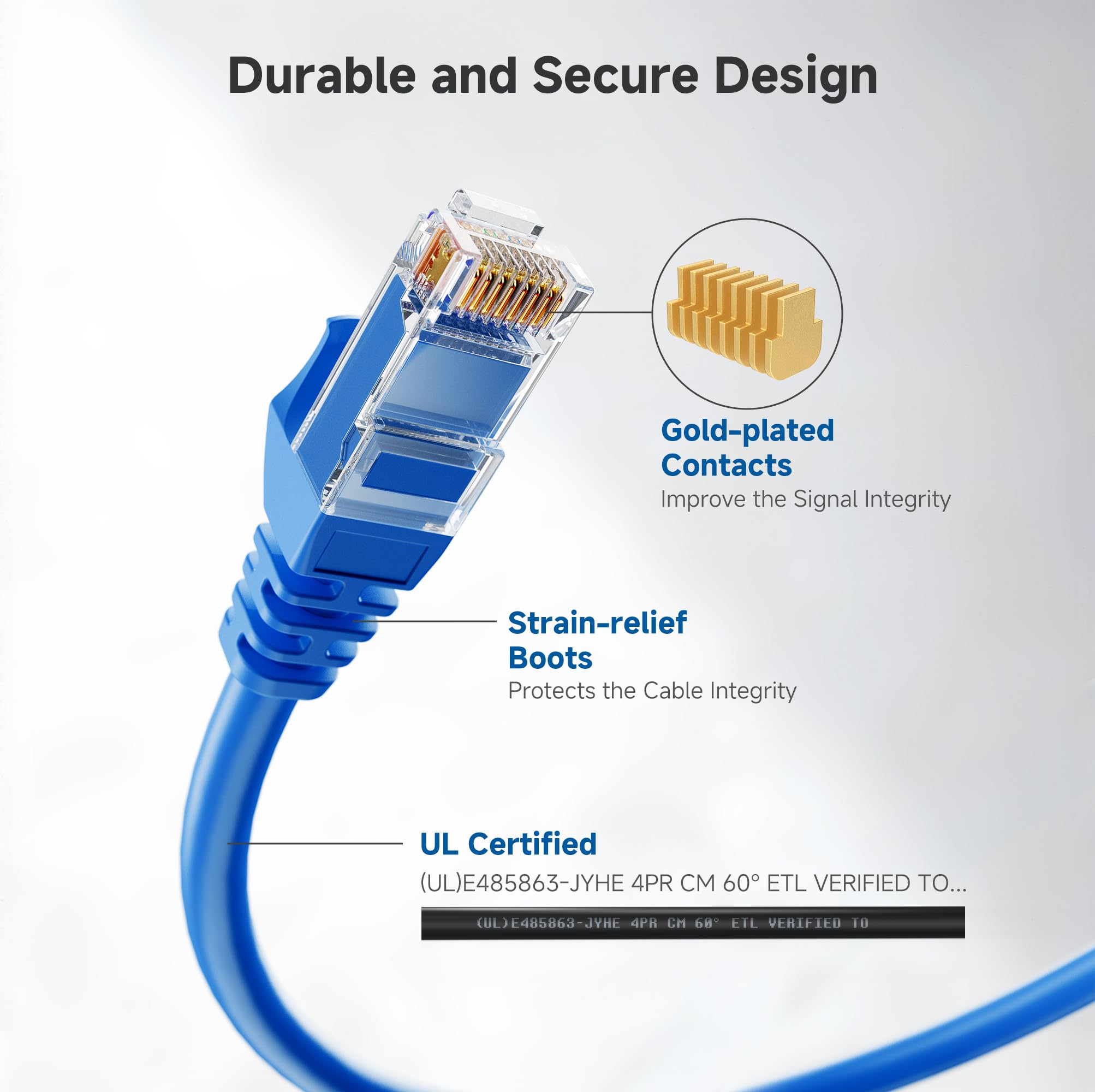 Cable Matters 1Gbps 8-Pack Snagless Short Cat 5e Ethernet Cable - 1ft, Gigabit Cat5e Cable, Cat5e Ethernet Cord, Black