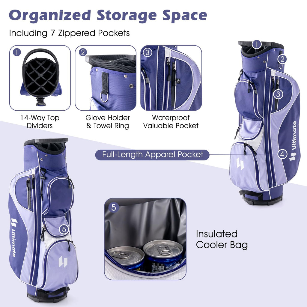 Tangkula 9/10/12 Pieces Women's Complete Golf Clubs Set, Golf Club Package Set with 460CC Driver, Fairway Wood & Hybrid, Irons, Putter, Portable Regular Golf Club Set