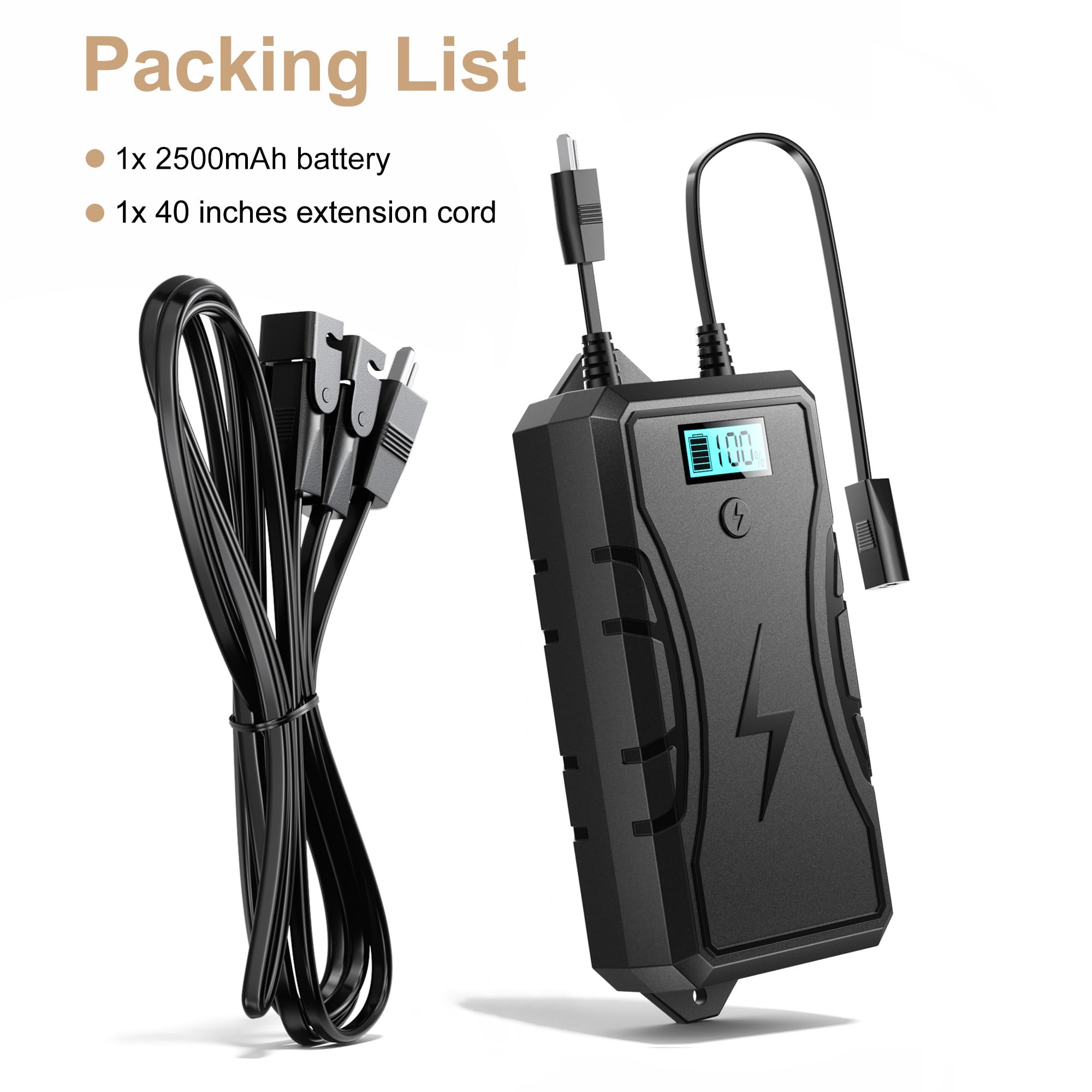 Battery Pack for Reclining Furniture without Charger, 2500mAh Universal Recliner Battery Pack Rechargeable with LED Display for Electric Recliner, Sofa, Couch, Lift Chair, 2-Pin Motion Furniture