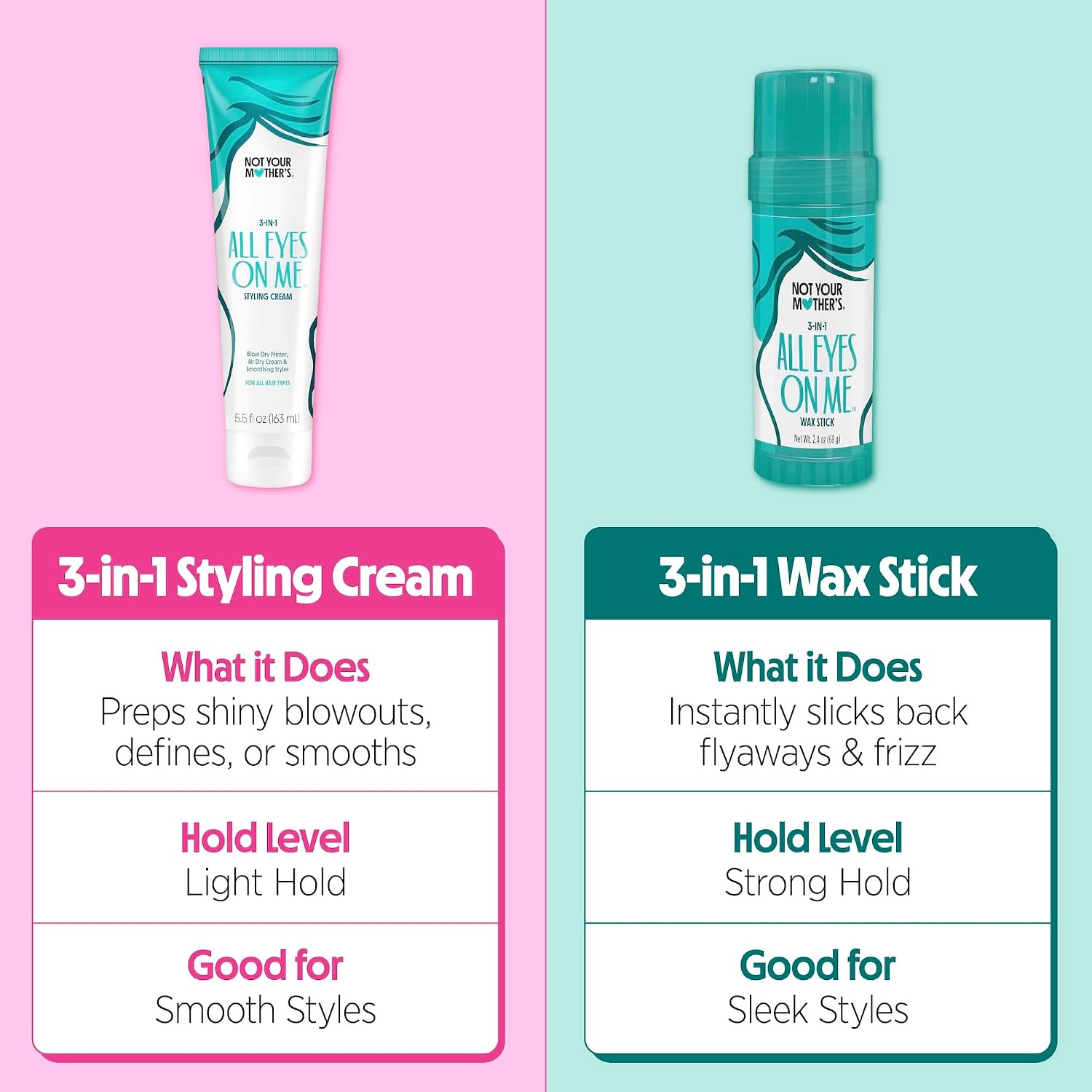 Not Your Mother's All Eyes On Me 3-in-1 Hair Styling Cream with UV Protection - Styling Cream for All Hair Types
