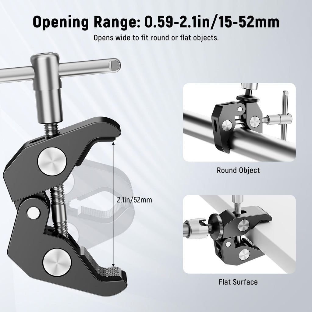 NEEWER 5.9"/15cm Adjustable Friction Magic Arm with 1/4" Screw on Both Ends, Compatible with SmallRig Cage, Flash/LED Light/Microphone/Monitor/SuperClip, Max Load 4.4lb/2kg, ST15