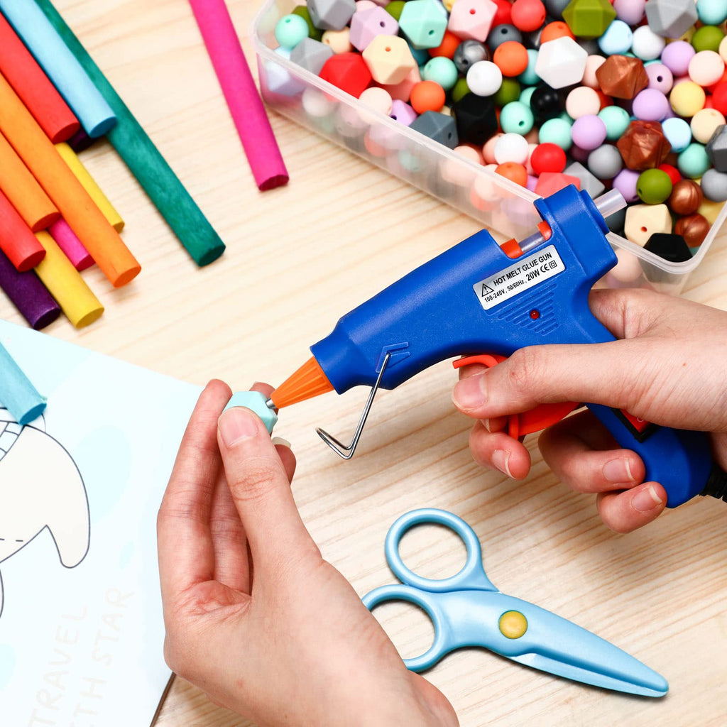 Zhengmy 6 Pcs Mini Glue Gun Crafts Hot Melt Guns Low Temp Glue with Burn Protection Fast Preheating and Easy Squeeze Trigger for School DIY Arts Class Projects Home Quick Repairs, 20 W (Multicolor)