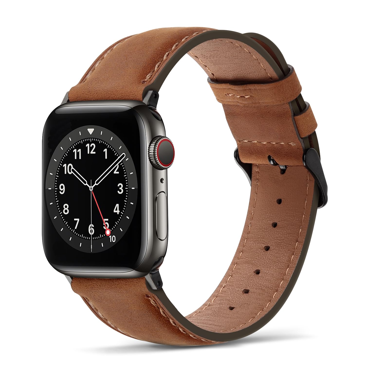 Tasikar Bands Compatible with Apple Watch Band 42mm (Series11/10) 41mm 40mm 38mm Men Genuine Leather Replacement Bands Compatible with Apple Watch SE Series 11 10 9 8 7 6 5 4 3, Black