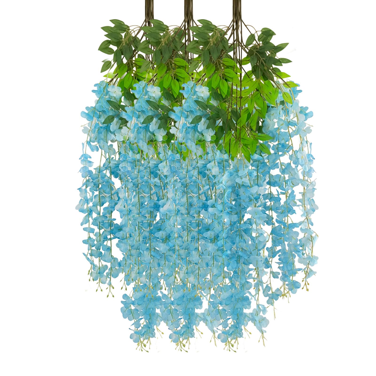 5 Pack Pink Wisteria Hanging Flowers Garland, 3.77 Feet Artificial Flower Vines, Fake Wisteria, Artificial Vines Hanging Garland for Backdrop Outdoor Yard Garden Decor