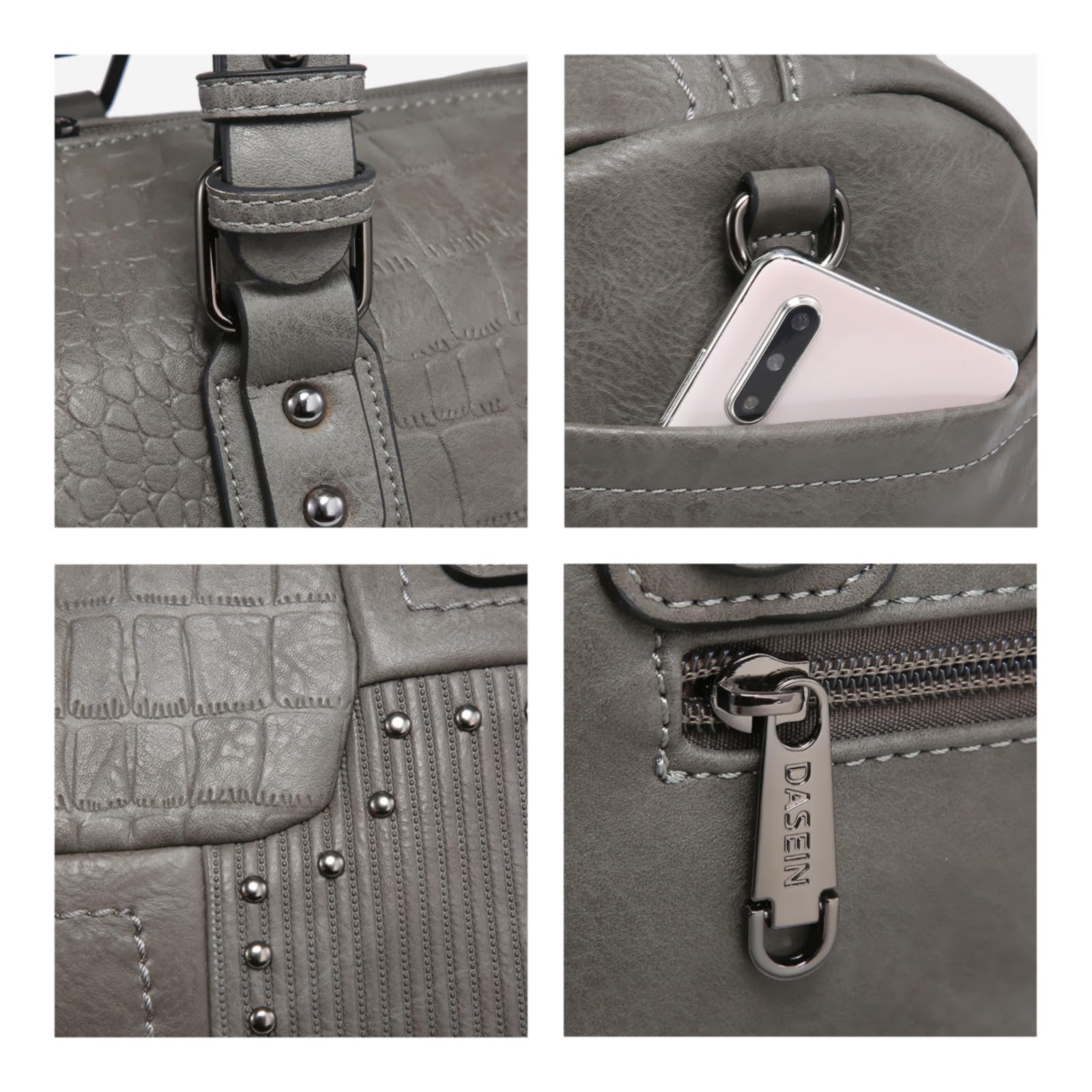 Dasein Women Soft Vegan Leather Barrel Bags Large Hobo Top Handle Work Totes Satchel Handbags Shoulder Purse