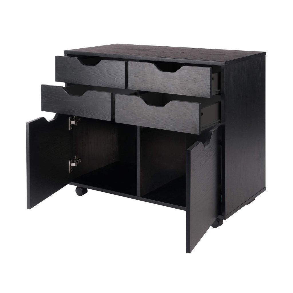 Winsome Halifax Mobile Storage Cabinet with Doors & Drawers, Stylish & Functional Home Storage Cabinet for Filing, Kitchen Organization, Moveable Furniture for Office, Dorms, Apartments