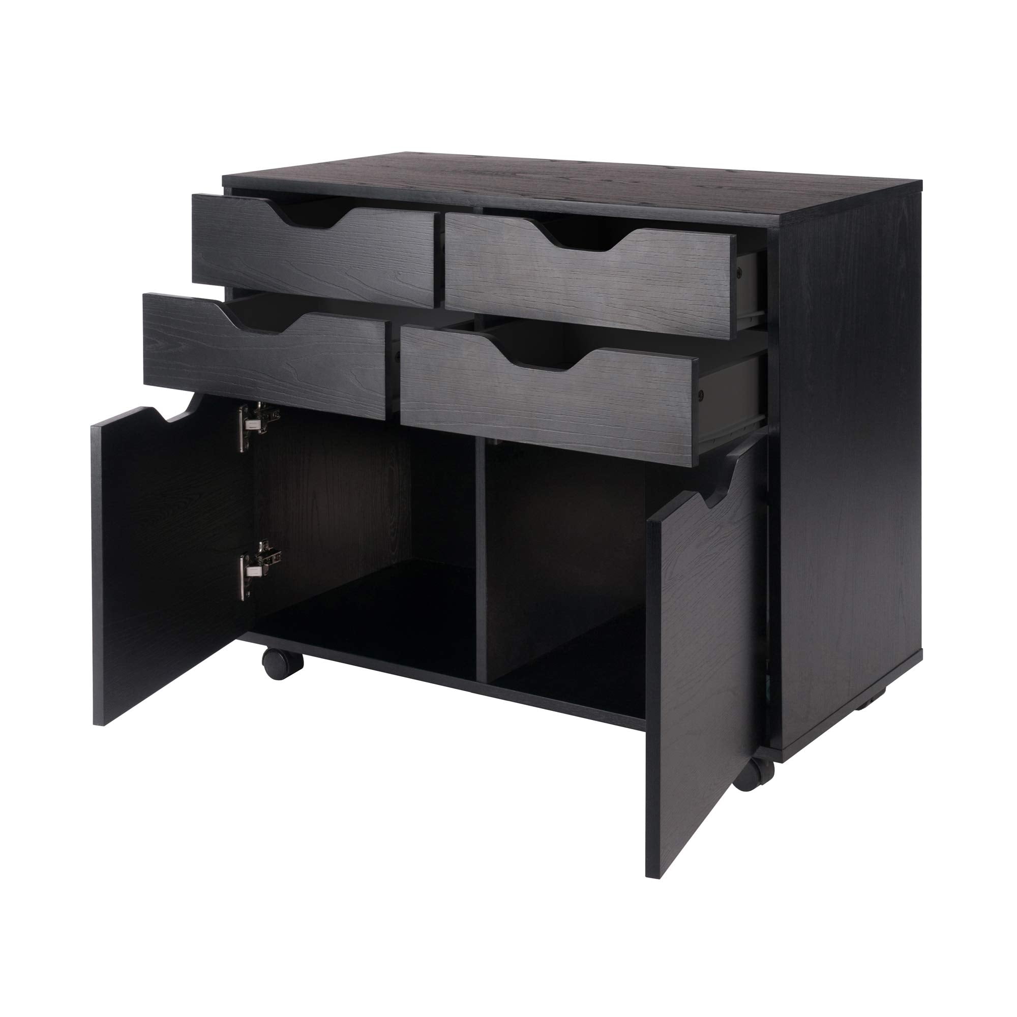 Winsome Halifax Mobile Storage Cabinet with Doors & Drawers, Stylish & Functional Home Storage Cabinet for Filing, Kitchen Organization, Moveable Furniture for Office, Dorms, Apartments