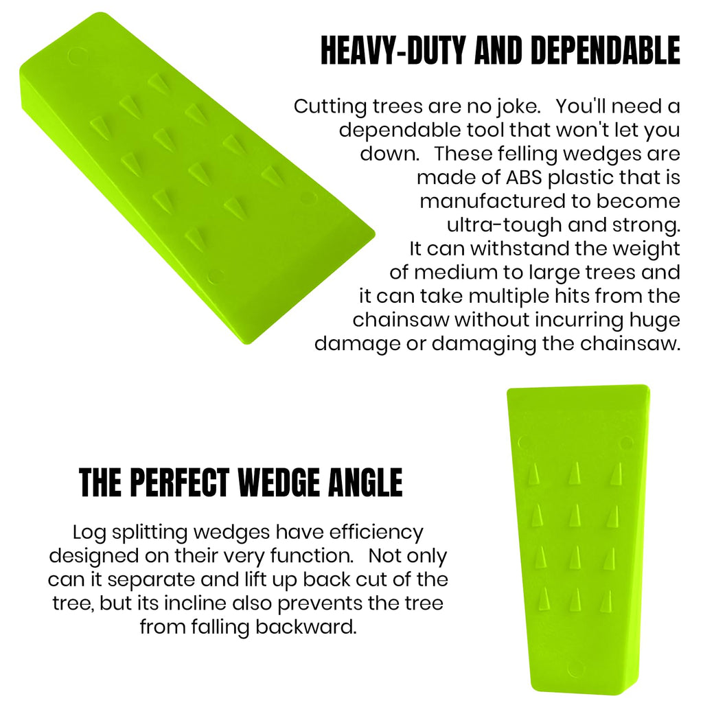 AR-PRO 6 Pack Tree Felling Wedges with Spikes for Safe Tree Cutting – 5.5” Wedges with Storage Bag; 6 Felling Dogs to Guide Trees Stabilize and Safely to Ground for Loggers and Fallers