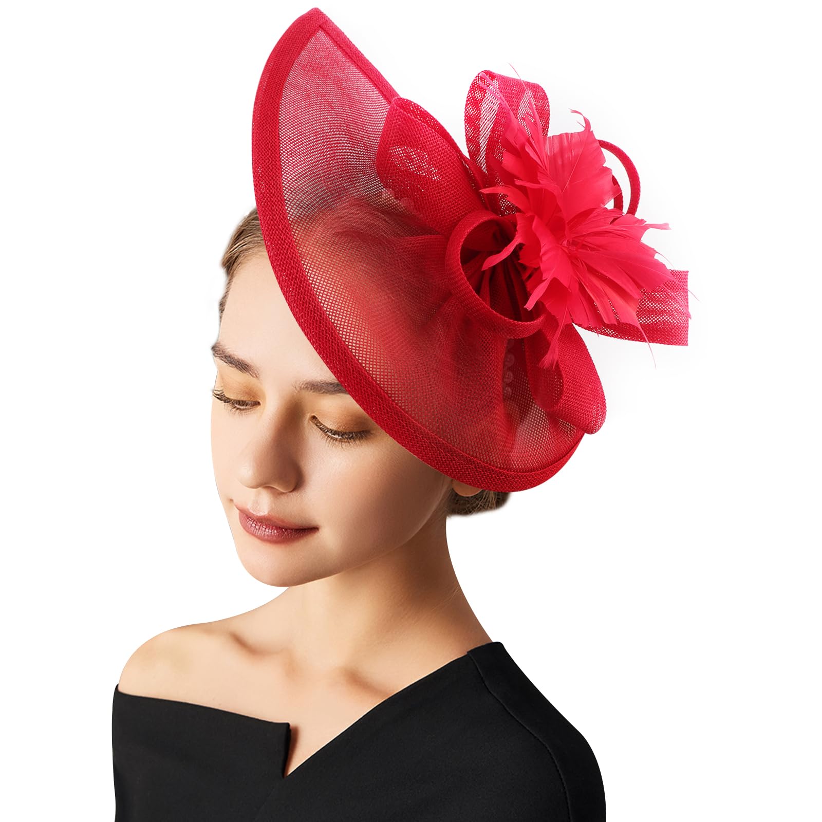AQOKKA Women Fascinators Hats Flower Fascinators with Headband and Clip Tea Party Headwear for Women and Girls