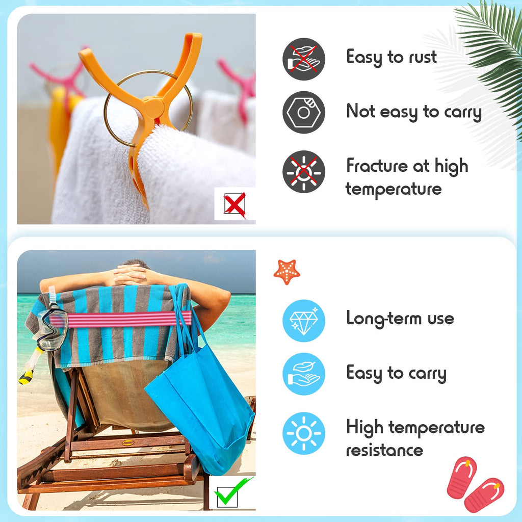 Boao 4 Pack Towel Bands for Beach Chair, Pool & Cruise Essentials, Elastic and Windproof, Towel Chair Clips Lounge Strap Holder, Cruise Ship Accessories (American Flag)