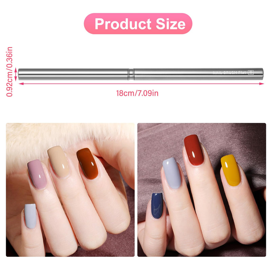 Nail Art Clean Up Brushes,Nail Brushes for Cleaning Polish Mistakes on the Cuticles, Acetone Resistant Nail Brush, Fingernail Cleaning Brushes for Nail Art and Designs (2 Pcs Round&Angled)