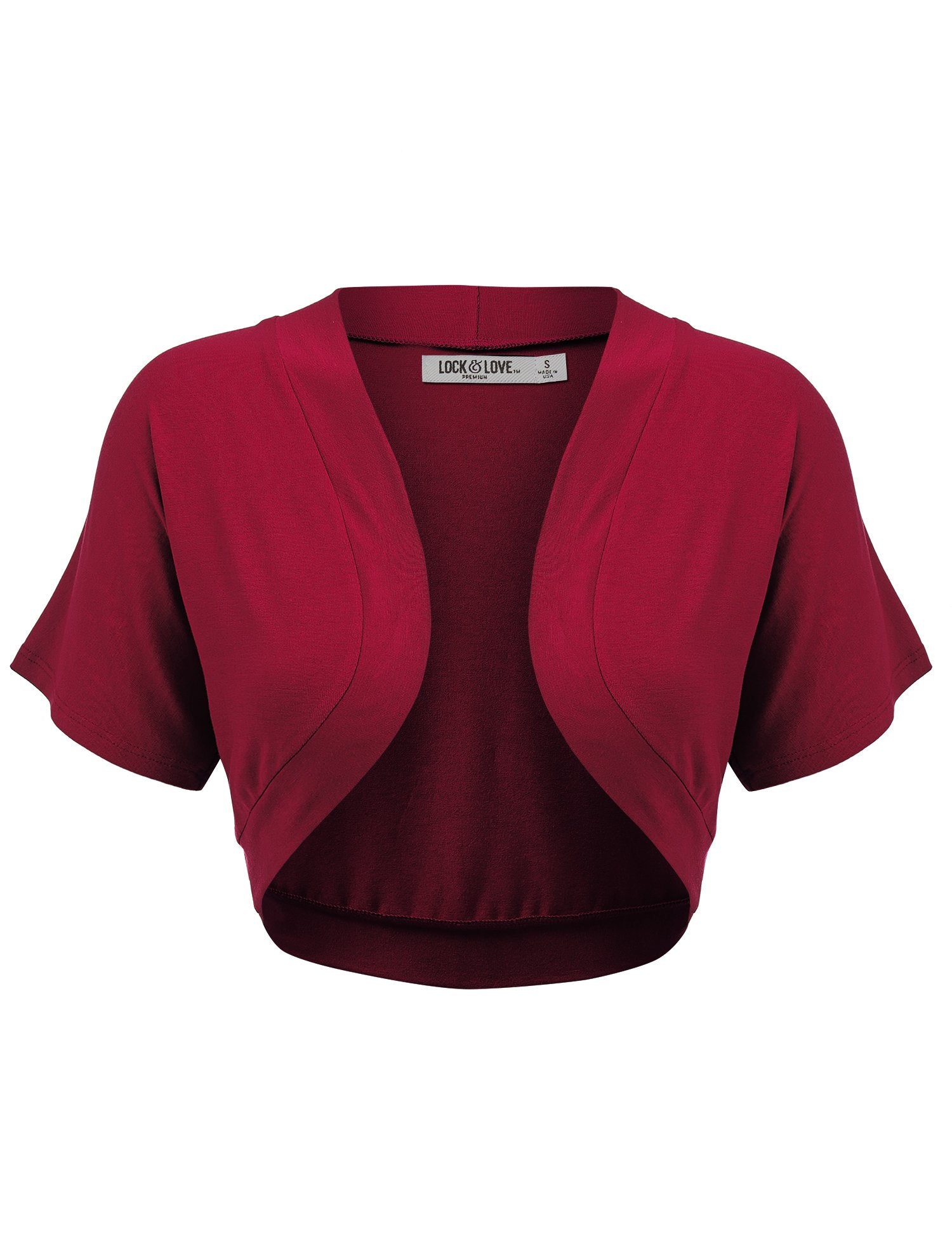 Lock and Love Women's Versatile Open Front Lightweight Short Sleeve Bolero Shrug
