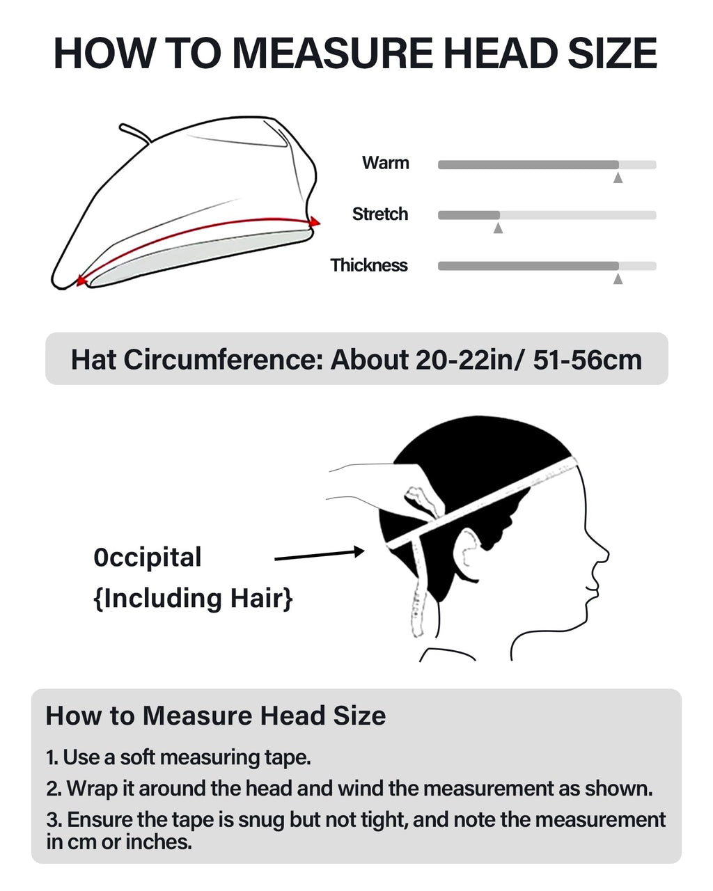 Women French Wool Beret Hats - Solid Color Classic Beanie Winter Cap