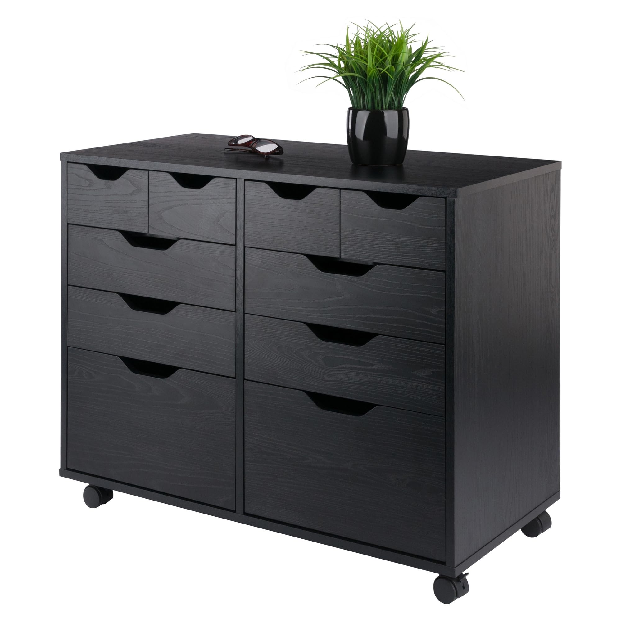 Winsome Halifax Mobile Storage Cabinet with Doors & Drawers, Stylish & Functional Home Storage Cabinet for Filing, Kitchen Organization, Moveable Furniture for Office, Dorms, Apartments