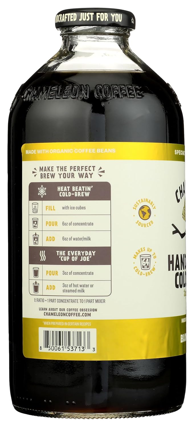 Chameleon Cold Brew, Coffee Cold Brew Concentrate Blonde Roast Organic, 32 Fl Oz