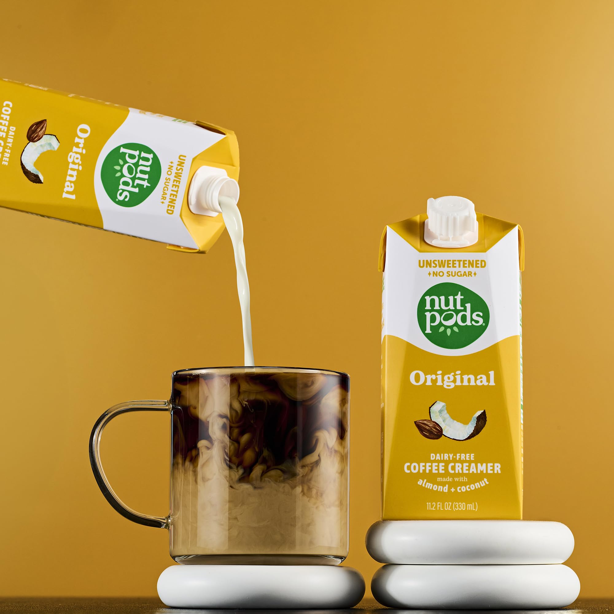 nutpods Original Coffee Creamer - Unsweetened Non Dairy Creamer Made from Almonds and Coconuts - Keto Creamer, Whole30, Gluten Free, Non-GMO, Vegan, Sugar Free, Kosher (4-Pack)