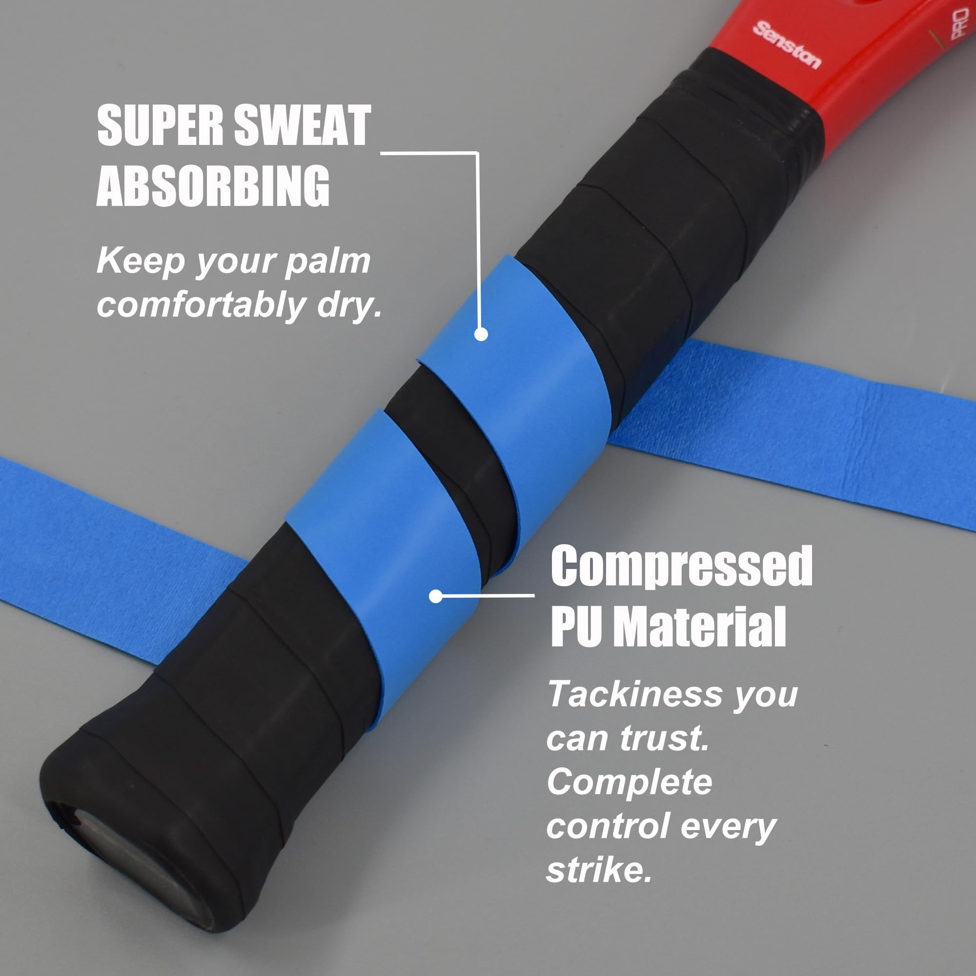 Senston New Rackets Grip Anti Slip Perforated Super Absorbent Tennis Overgrip Badminton Overgrip Pickleballs Overgrip