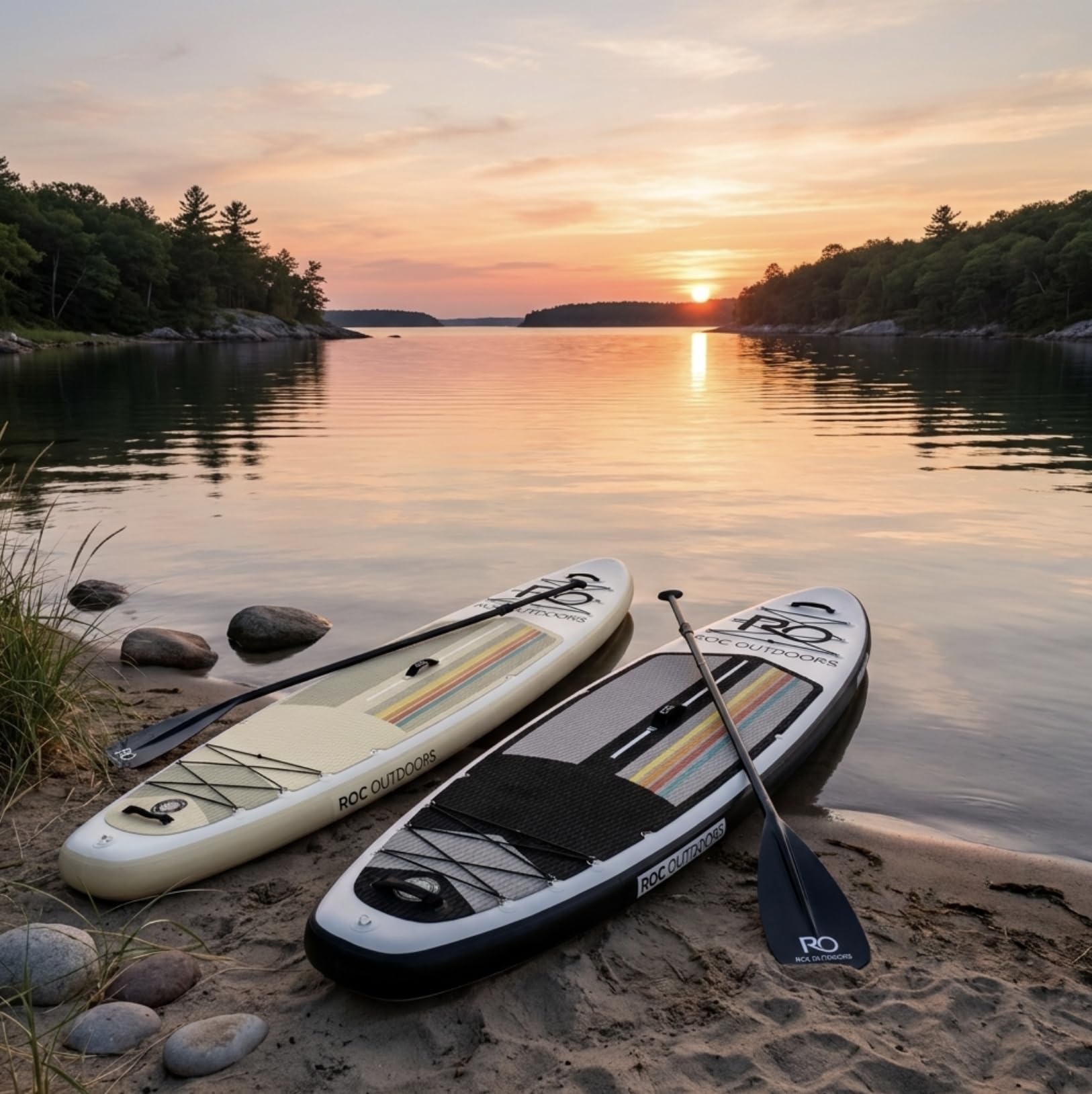 Roc Inflatable Stand Up Paddle Board 10' 6" with Premium SUP Paddle Board Accessories, Wide Stable Design, Non-Slip Comfort Deck for Youth & Adults
