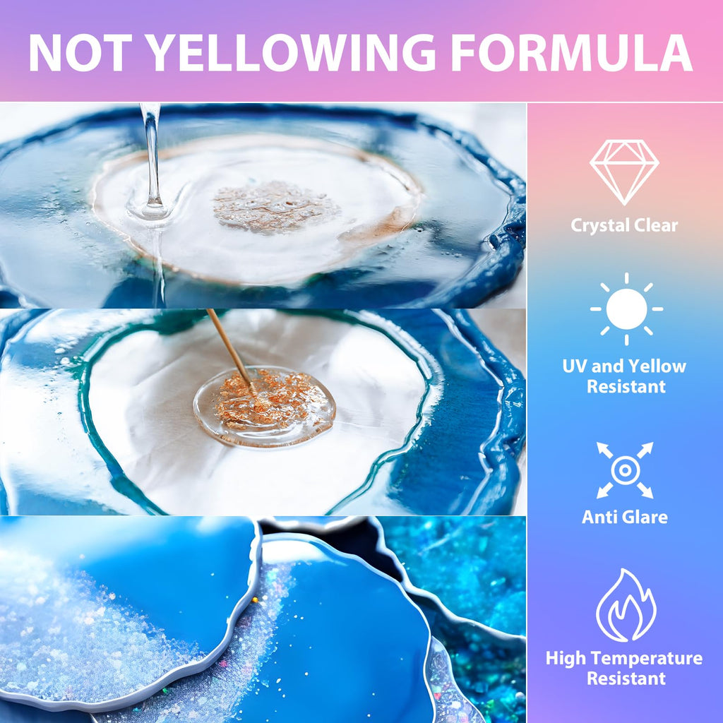 1 Gallon Epoxy Resin Kit, Crystal Clear and Hard Upgraded 2 Part Resin and Hardener for Casting Coating, Countertop, Table top, Art DIY Handcraft Jewelry