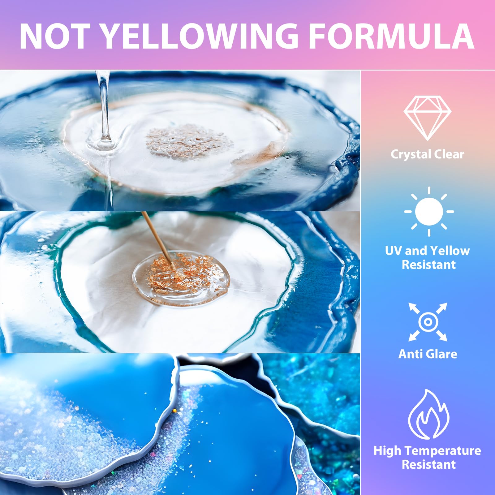 1 Gallon Epoxy Resin Kit, Crystal Clear and Hard Upgraded 2 Part Resin and Hardener for Casting Coating, Countertop, Table top, Art DIY Handcraft Jewelry