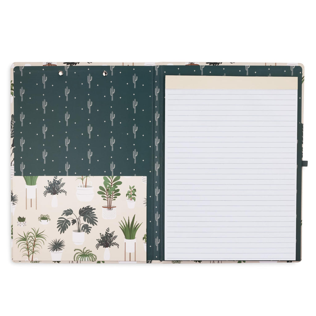 Steel Mill & Co Cute Clipboard Folio with Refillable Lined Notepad and Interior Storage Pocket, Black and White Padfolio for Work, Black Dots