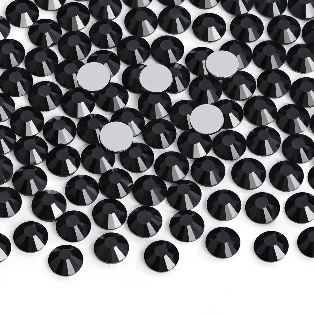 2880 Pieces Flatback Rhinestones Glue Fix Crystal Glass Diamantes Gems for Crafting Nail Art Crafts Decorations Clothes Shoes 1.4 mm (ss3, Amber)