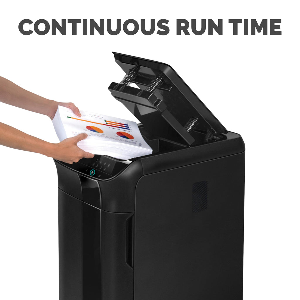 Fellowes AutoMax Micro-Cut 100M Commercial Office Auto Feed 2-in-1 Paper Shredder with 100-Sheet Capacity, Black