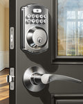 Veise Keyless Entry Door Lock with 2 Lever Handles - Electronic Keypad Deadbolt, Easy Installation Digital Smart Front Door Lock Set, Matte Black