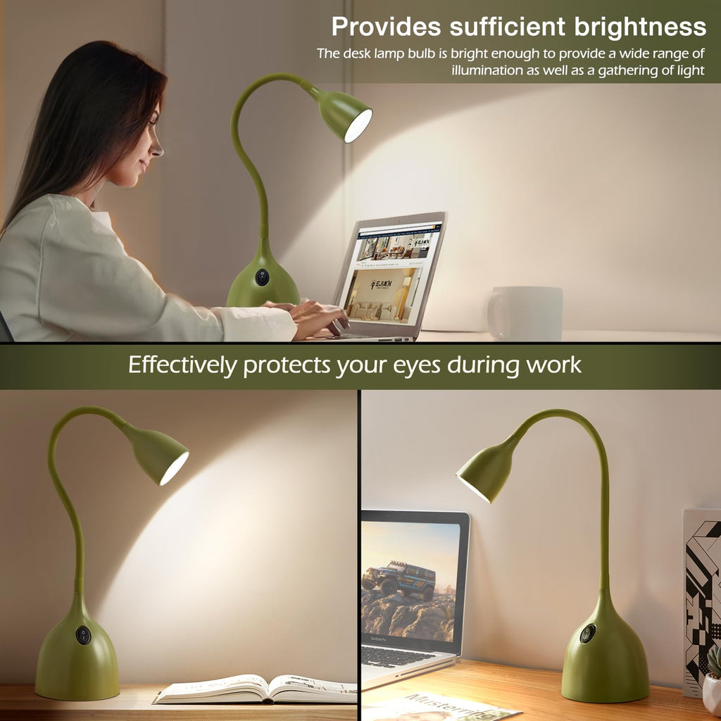EJIAXIN Gooseneck Desk Lamp 360° LED Flexible Reading Light Small Desk Lamps for Small Spaces Home Office Bedroom College Dorm Desk Bookshelf Nightstand Table Lamp (Purple)