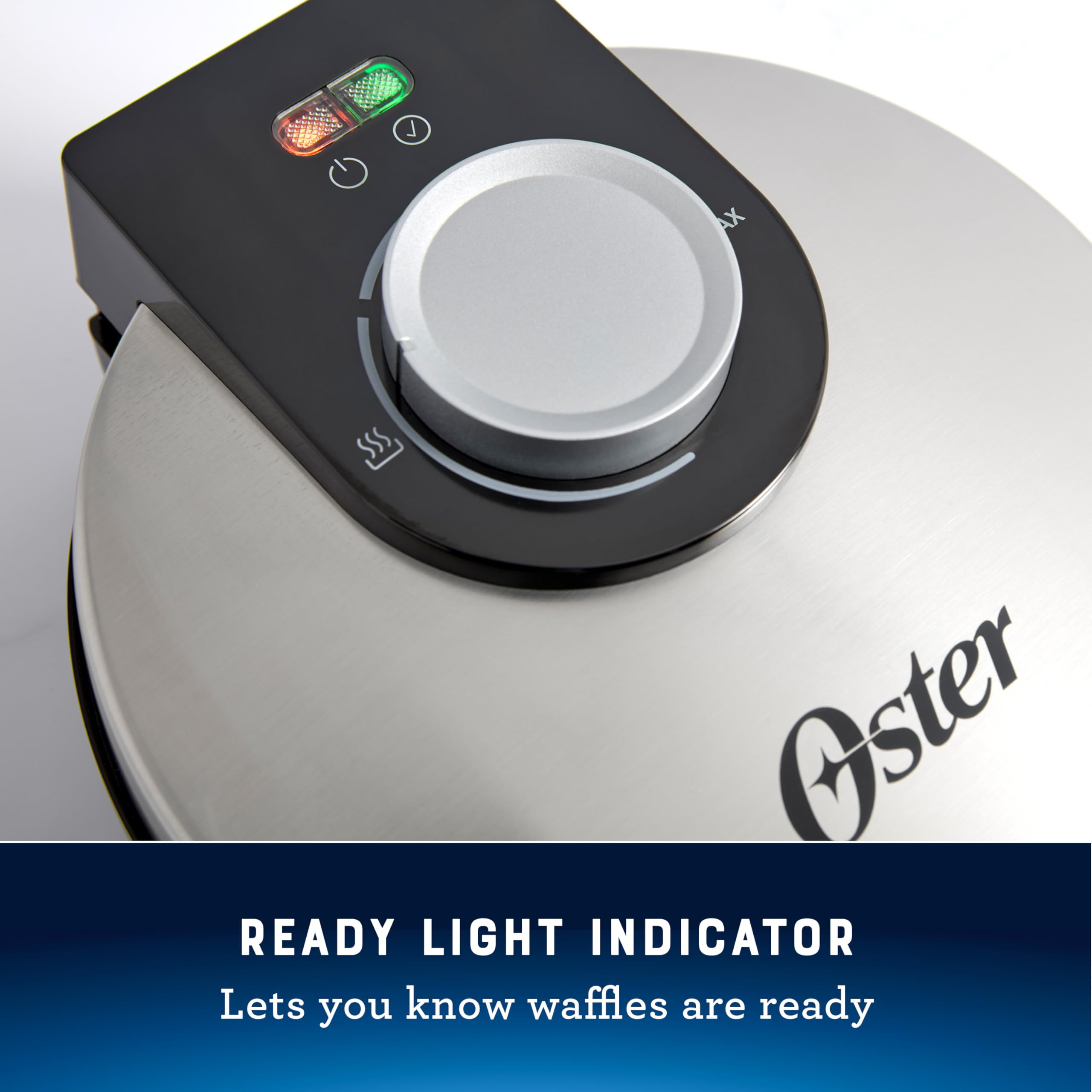 Oster Belgian Waffle Maker, Non-Stick Waffle Iron for Thick, Fluffy Waffles, Easy to Clean