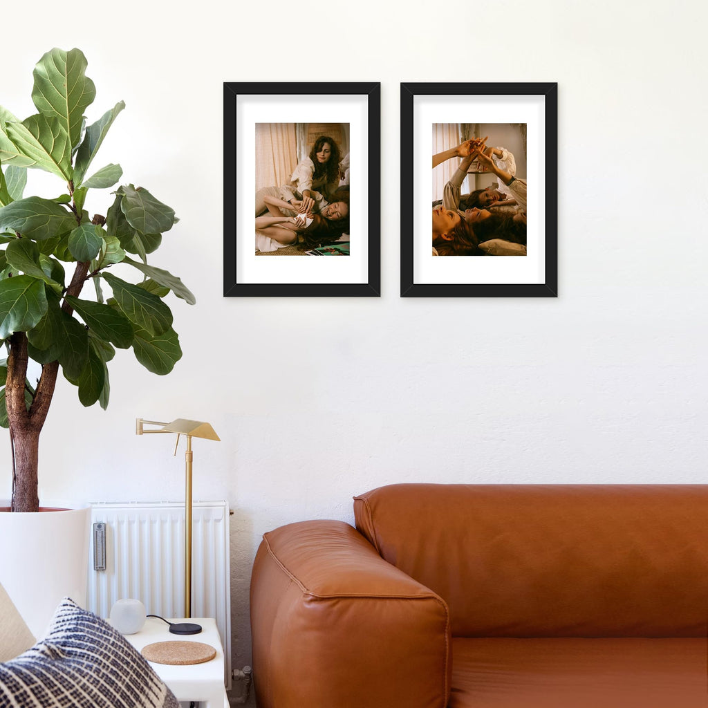 Picrit 24x34 Black Poster Frame 7 Pack, Display Pictures 20x30 Picture with Mat or 24 x 34 without Mat for Horizontal or Vertical Wall Mounting, Wall Gallery Photo Frames