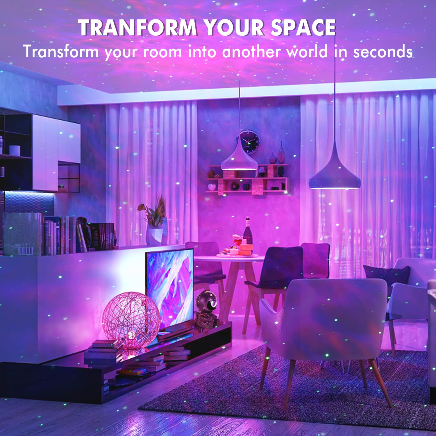 SHJQJJLBCQ Galaxy Projector, Astronaut Star Projector, Kids Night Light for Bedroom, Adult Playroom,Ceiling, Room Decoration