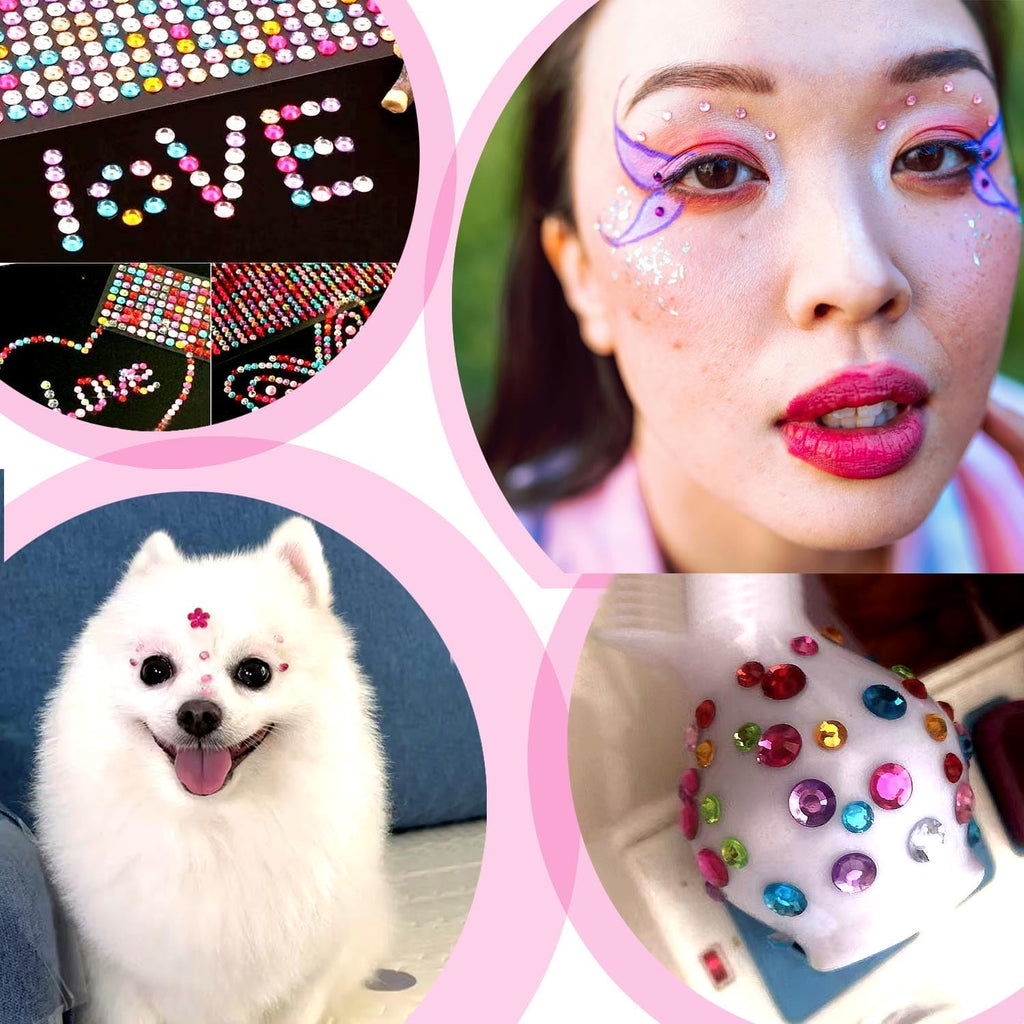 3228pcs Gems Stickers, Self Adhesive Rhinestone Jewel Stickers, Acrylic Gems DIY Craft Decorative Diamond Stickers, Assorted Shapes Jewels Rhinestones Sticker