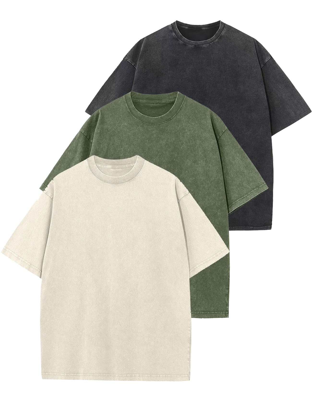 Arssm Men Oversized T Shirts Vintage Tee Loose Fit Short Sleeve Casual Streetwear Baggy Washed Unisex Tops