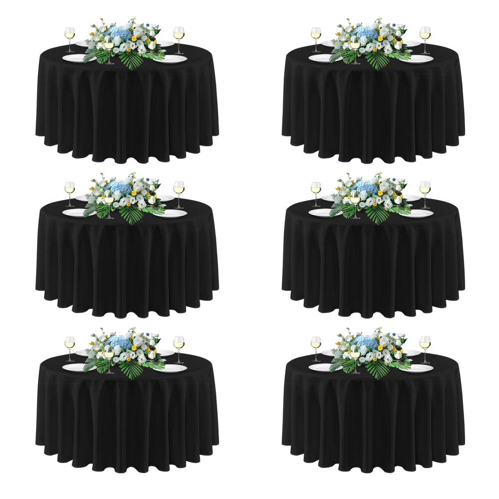 sancua Rectangle Tablecloths for 4ft Tables, 6 Pack - 60x84 Inch - Beige Washable Fabric Cloth Table Cloth for Wedding, Party, Birthday, Banquet, Reusable Polyester Table Covers