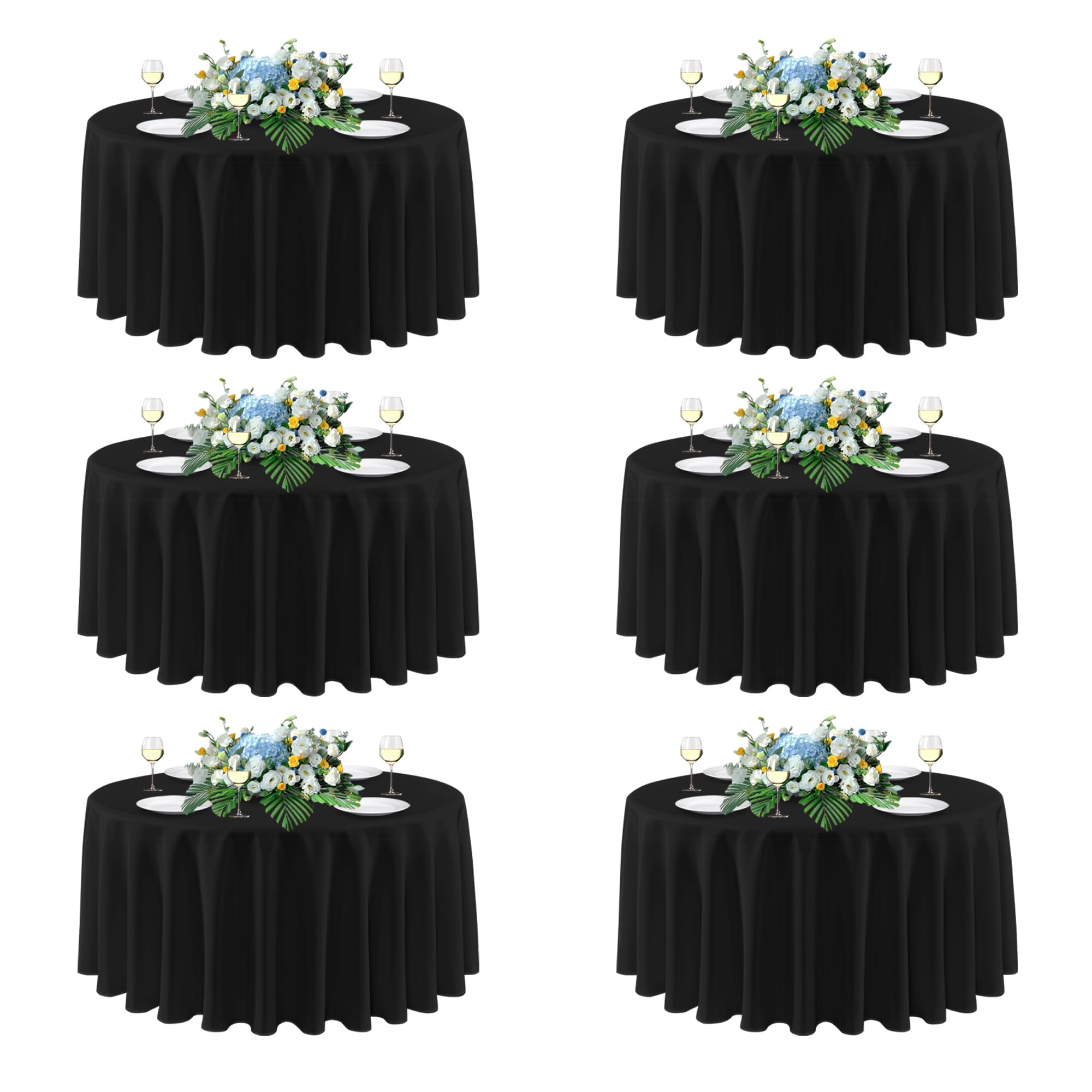 sancua Rectangle Tablecloths for 4ft Tables, 6 Pack - 60x84 Inch - Beige Washable Fabric Cloth Table Cloth for Wedding, Party, Birthday, Banquet, Reusable Polyester Table Covers