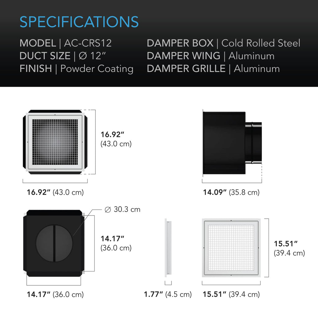 AC Infinity CLOUDWAY Whole House EC Fan T10, 1200 CFM with Temperature Humidity Controller, WiFi Integrated App Control – Ceiling Mount House Attic Vent Fan, Exhaust Home Ventilation System