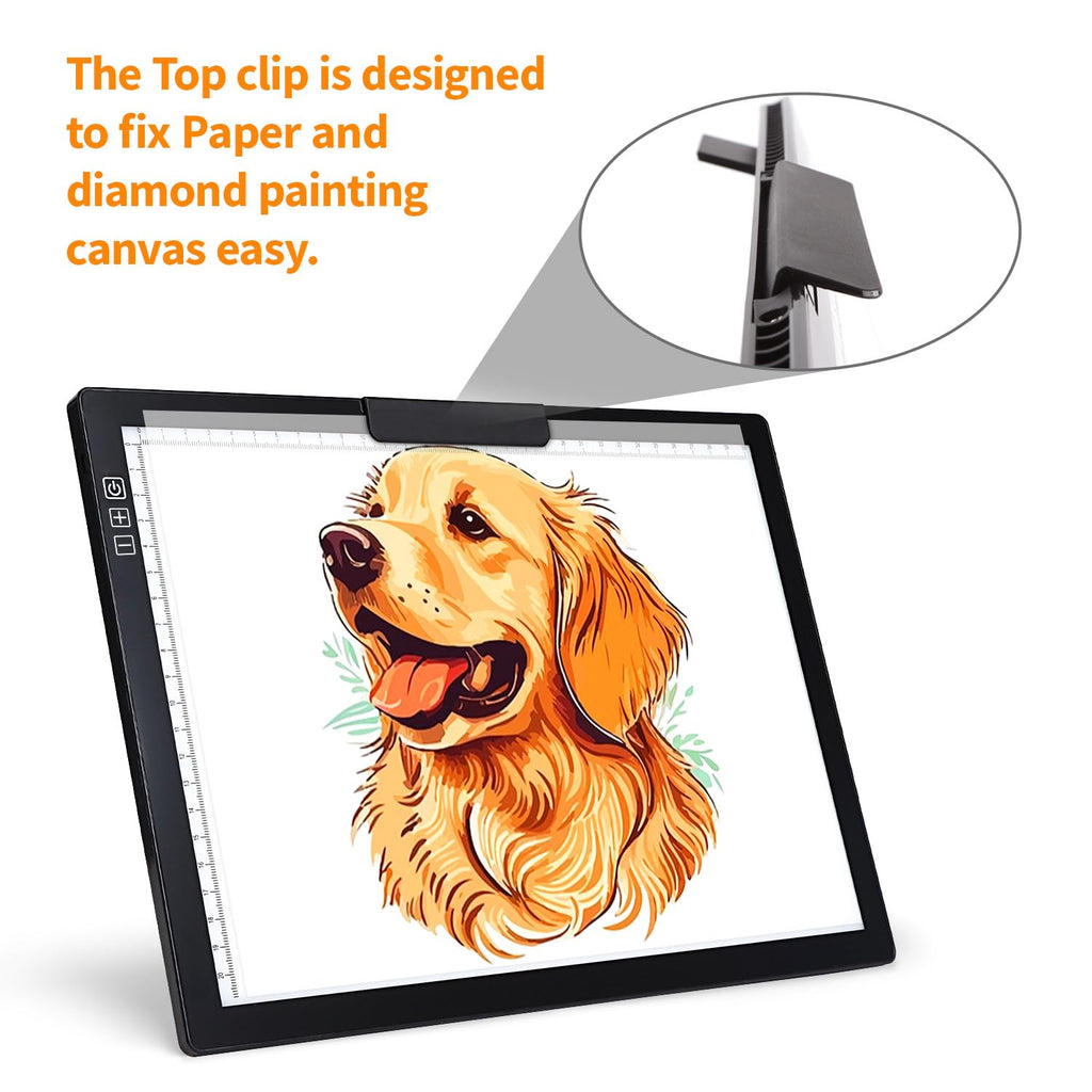 Zocelight A1(35.4''x 23.6'') Large Rechargeable Light Pad for Diamond Painting,6 Levels & Stepless Dimming Light Box for Tracing,3-Color Modes Light Board,Built-in 6000mAh Battery Light Table for Art