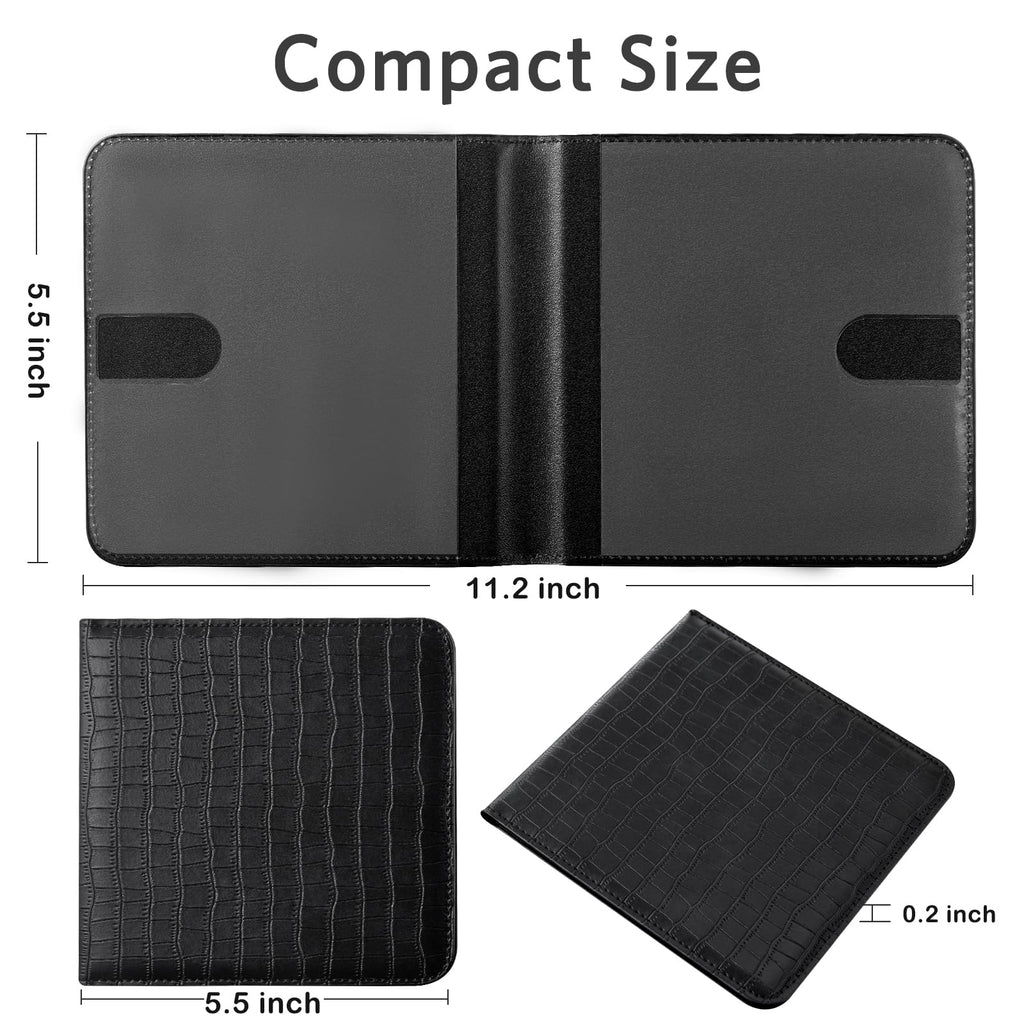 CoBak Car Registration and Insurance Holder - Men and Women Small Lightweight Vehicle Glove Box Car Organizer, Auto Truck Comparment Accessories Case for Essential Document, Driver License (Black)