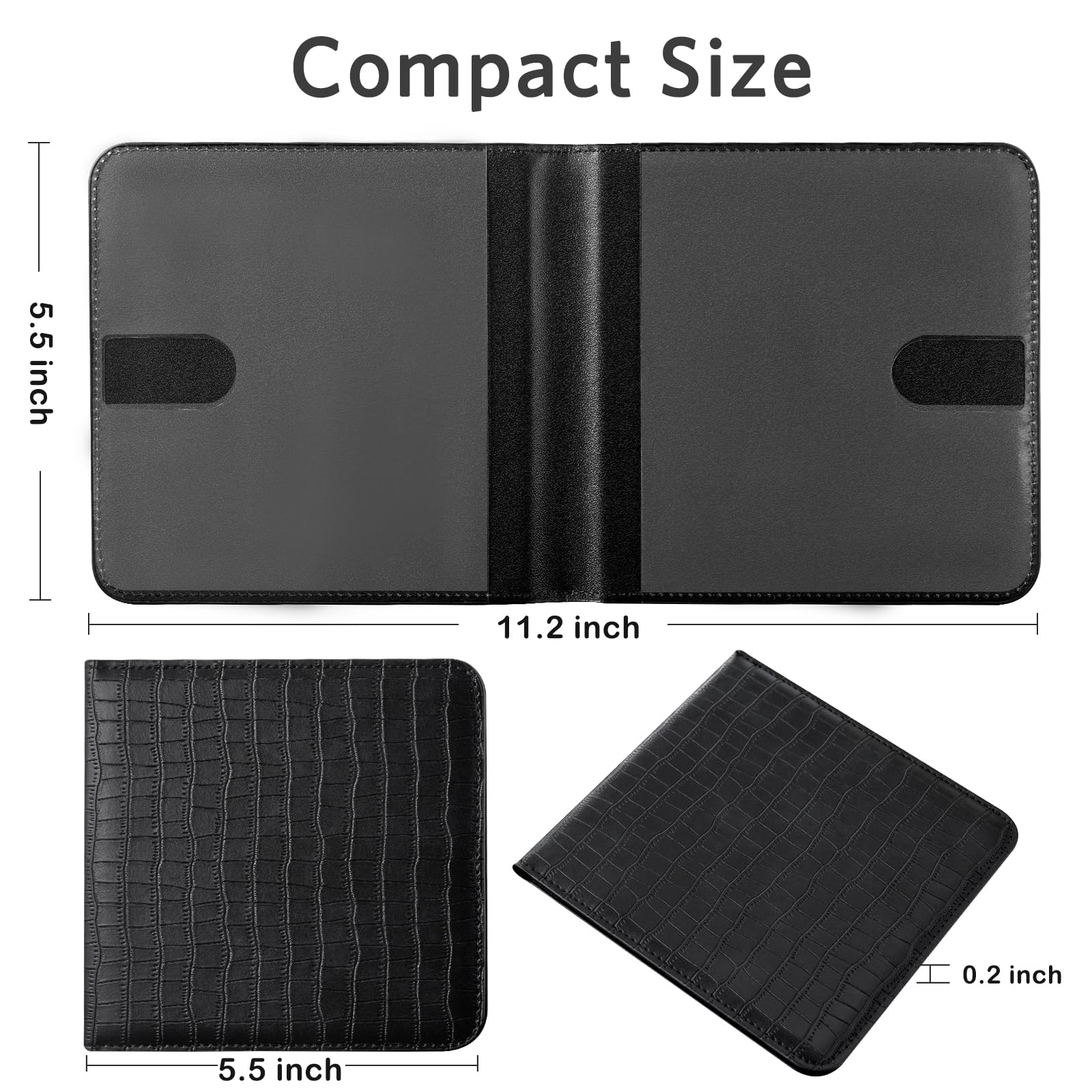 CoBak Car Registration and Insurance Holder - Men and Women Small Lightweight Vehicle Glove Box Car Organizer, Auto Truck Comparment Accessories Case for Essential Document, Driver License (Black)