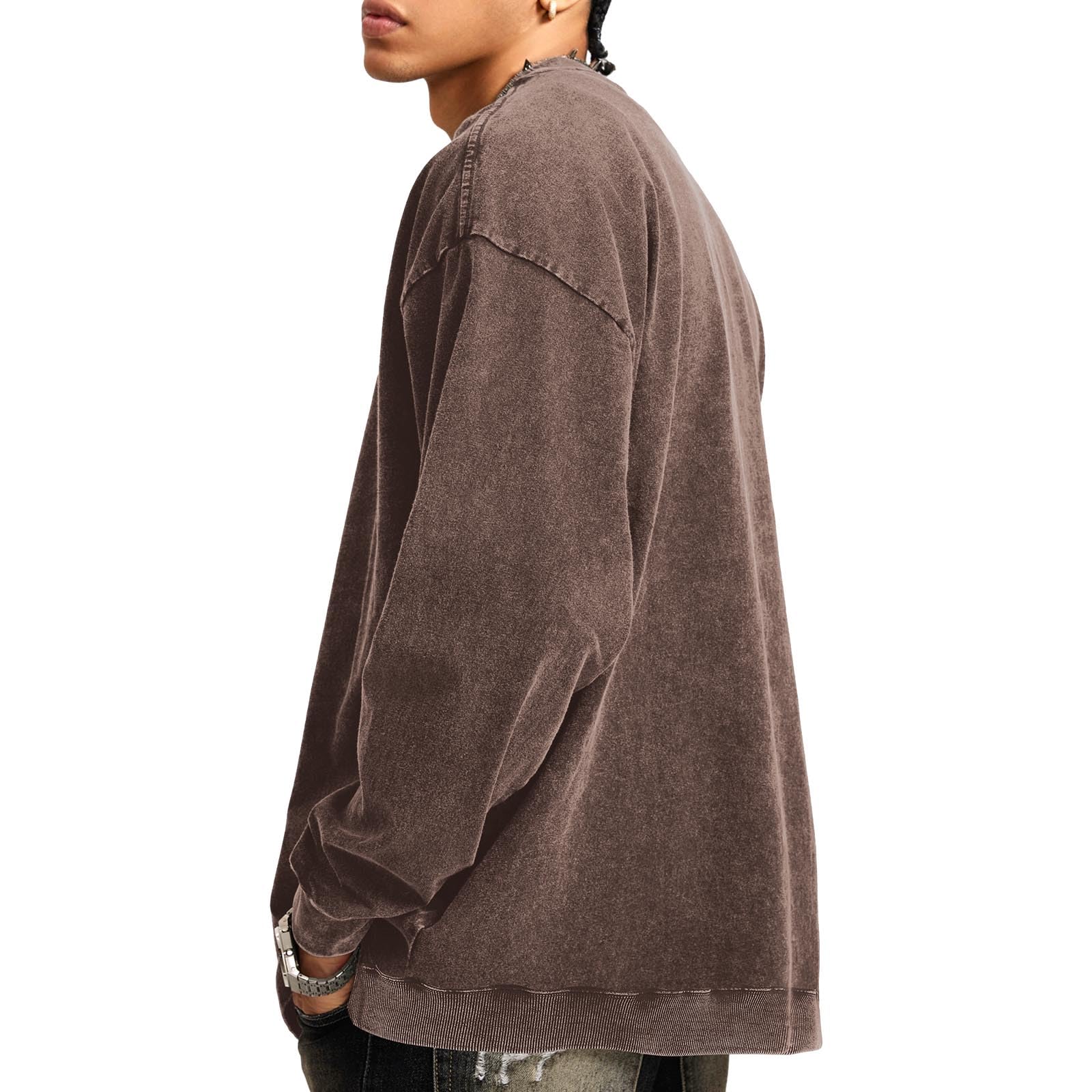 Bobeutou Oversized Hoodie Men Vintage Cotton Casual Hooded Sweatshirt Trendy Baggy Basic Hoodies Retro Pullover Streetwear